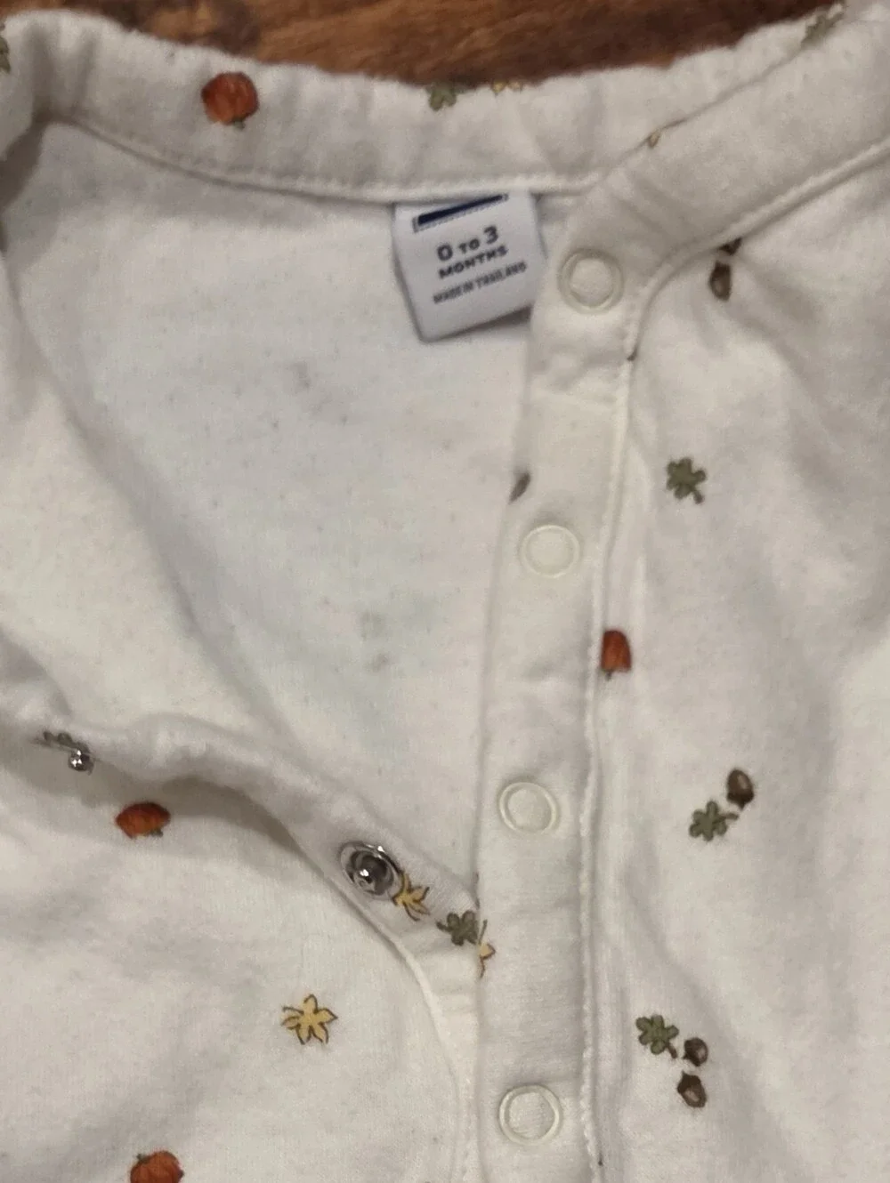 Janie and Jack 0-3 Months Fall Print Footed One-Piece Romper
